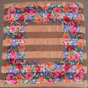 Vintage Pierre Cardin Floral Seidentuch Accessoires Viereck Schal Top Halstuch Wrap Schal Krawatte Foulards