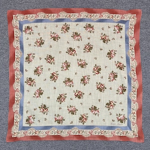 Vintage Ralph Lauren Floral Handkerchief Bandana Pocket Square Scarf Neckerchief Headband Neck Wrap Accessories unisex Scarves Head Scarf