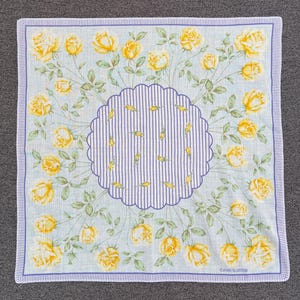 Vintage Claudio Valentino Floral Handkerchief Bandana Pocket Square Scarf Neckerchief Headband Neck Wrap Accessories Unisex Scarves Head