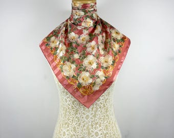 Vintage Nina Ricci Silk/Cotton Bandana Handkerchief Accessories Small Scarf Neckerchief Head Wrap Babushka Head Scarves Pocket Square