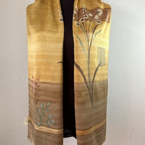 Vintage Laura Ashley Long Silk Scarf, Neck Scarf, Head Scarf, Abstract Shawl, Vintage Foulard, Women Scarf Accessories, Stole Scarves