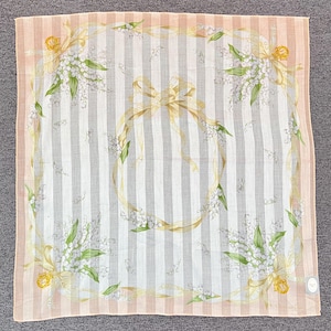 Vintage Christion Dior Floral  Handkerchief Bandana Pocket Square Scarf Neckerchief Headband Neck Wrap Accessories unisex Scarves Head