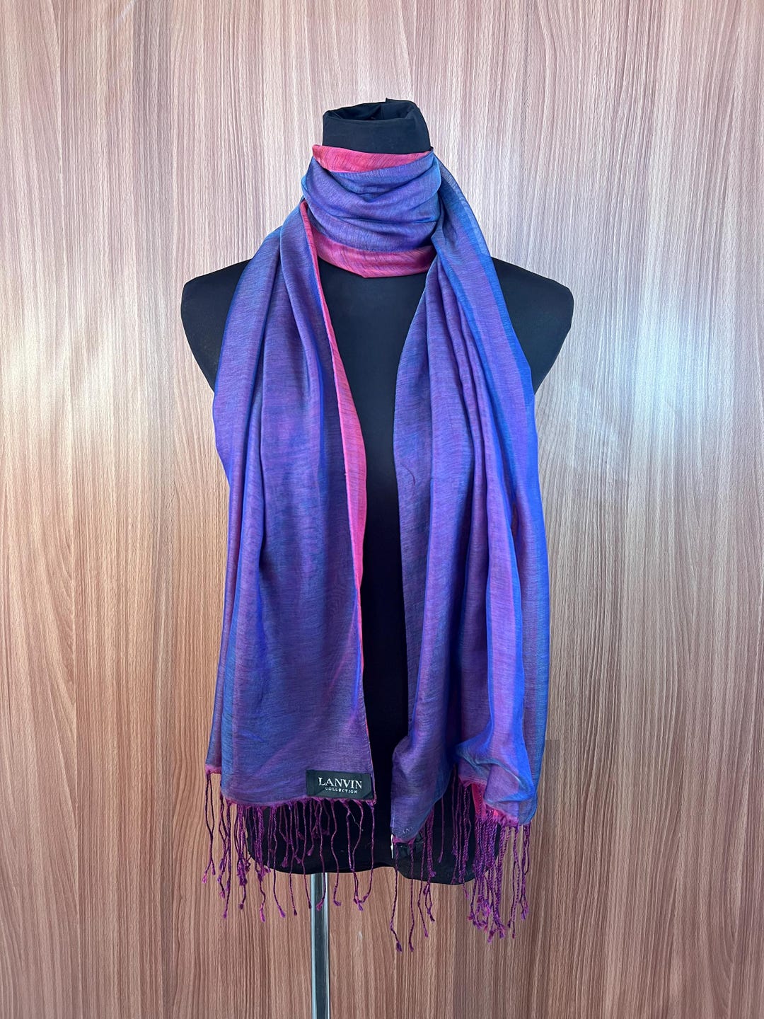 Foulard Vintage Lanvin En Soie - Multicolore Géométrique - Italie - Occasion