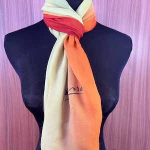 Vintage Picasso Long Silk Scarf, Neck Scarf, Head Scarf, Shawl Scarf, Vintage Foulard, Women Scarf Accessories Stole Scarves