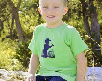 The Frog Prince Short Sleeved Nostalgic Graphic Tee in Lime Green with Navy Free Shipping