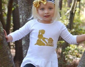 CLEARANCE Gingerbread House Frill Tee by Nostalgic Graphic Tees