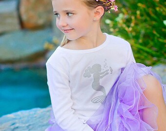 Bubbly Mermaid Nostalgic Graphic Tee in White with Silver