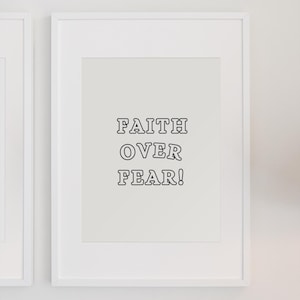 Faith Over Fear PRINTABLE, Christian Wall Art, Bible Verse Decor, DIGITAL DOWNLOAD, Inspirational Scripture Poster, Faith Quote Art