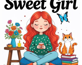 120 Animal Coloring Pages: Sweet Girl Fantasy Designs (Instant Download