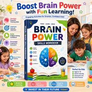 Quaderno di rompicapo per bambini in PDF: attività di memoria, logica, concentrazione, mistero e processo decisionale.