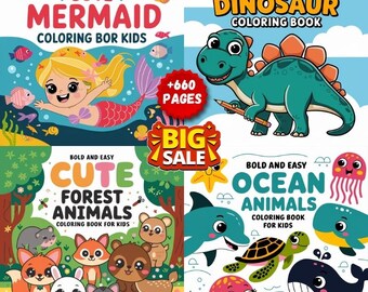 Toddler Coloring Pages MEGA Bundle: 560 Bold Line Art (Digital Download)