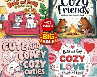 Cozy Adult Coloring Book Bundle – 470+ Hygge Pages (PDF Download)