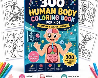Anatomy Coloring Pages for Kids PDF, 300 Printable Human Body Science Pages