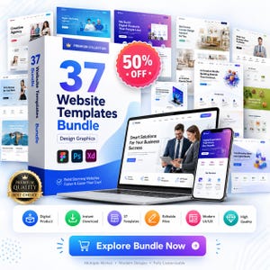 37 Elementor Website Templates for WordPress, Professional Customizable Web Design Template Bundle