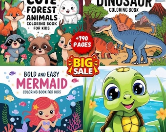 Animal Coloring Pages Mega Bundle – Kids & Adult Fun (PDF)