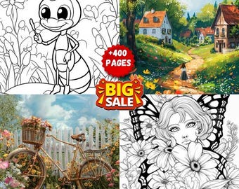 400 Flower and Butterfly Coloring Pages | Kids and Adults (PDF Pattern)