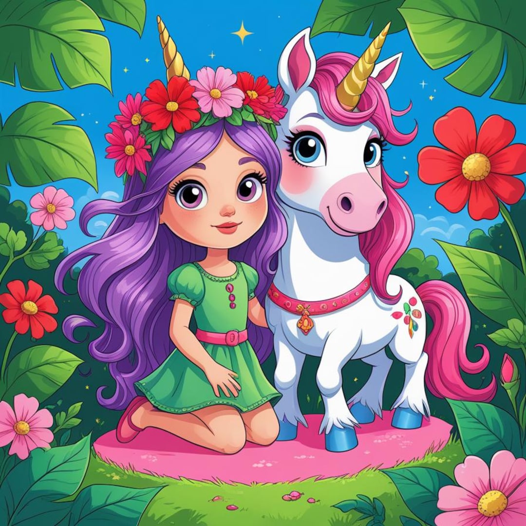50 Enchanting Unicorn Coloring Pages: Printable Fantasy Activity Book ...