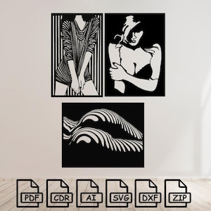 Woman body, Sexy Woman cut svg dxf file wall sticker pdf silhouette template cnc cutting router digital vector instant download