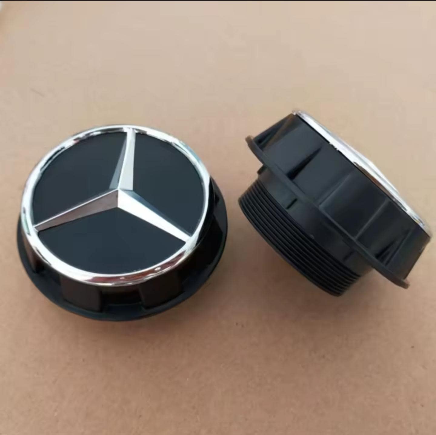 1pc  60mm black alloy wheel center screw on hub cap for Mercedes Benz satin matt