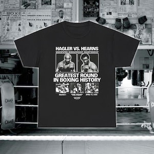 Hagler Vs Hearns Boxing Shirt, Unisex T-Shirt, Fight Night Tee, Boxing Fan Apparel, Sports Graphic Tee, Vintage Boxing Shirt