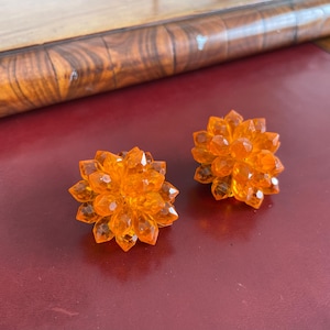 Orange lucite vintage earrings