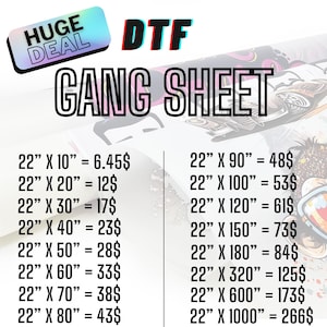 Gang Sheet DTF Transfer, Personalized Iron on Prints, Custom Bulk Sale Designs, Ready to Press Full Color Heat Transfer Gang Sheet Wholesale