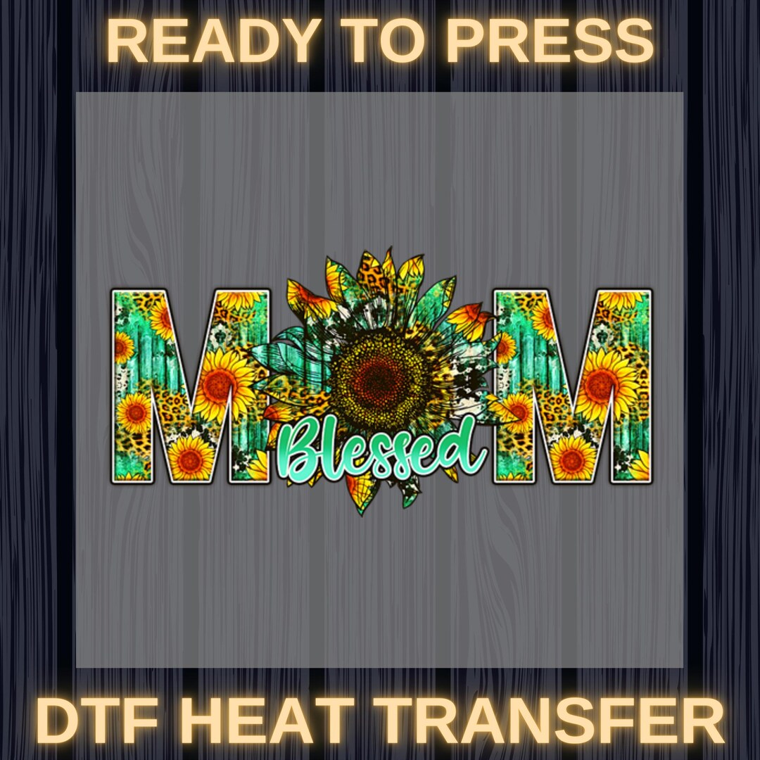 Sunflower Leopard Blessed Mom Ready to Press DTF, Retro Blessed Mama ...