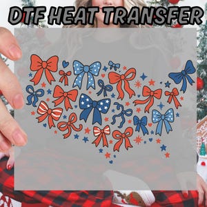 Coquette America Map Silhouette DTF Transfer, USA Bow Ready to Press, Gang Sheet Born to be Free 4th of July Ready to Press, Girly Prints