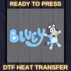 Bluey Characters DTF Transfer, Bluey Family Friends Ready to Press, Bluey Kids Shirt Designs, Retro Cute Cartoon Iron On Party  DIY Prints