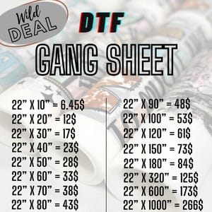 Gang Sheet DTF Transfer Roll, Personalized Digital Print, Custom Bulk Sale Design, Ready to Press Full Color Wholesale Quality Heat Transfer