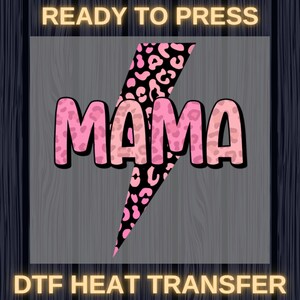 Mama Leopard Ready To Press DTF, Retro Mama DTF Transfer, Perfect Gift for Mama, Mother's Day Heat Transfer, Celebrating Motherhood Prints