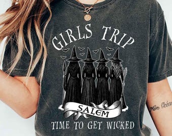 Girls Trip Salem Sweatshirt, Halloween Shirt, Retro Halloween T Shirt, Halloween Witch Sweatshirt, Salem Massachusetts, Salem Witch