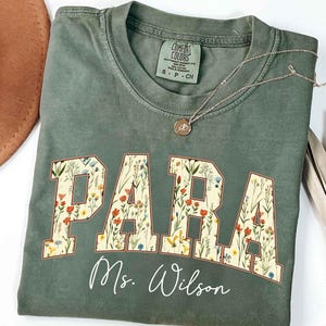 Custom Floral Paraprofessional Shirt, Para Squad Teacher Tee, Paraprofessional Appreciation Graphic T-Shirt