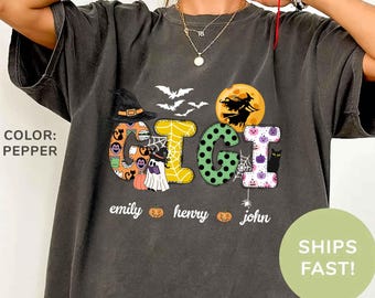 Comfort Colors® Personalized Halloween Gigi Shirt, Spooky Gigi Shirt, Gift for Gigi, Custom Gigi Shirt, Halloween Gigi Tee, Custom Gigi Tee
