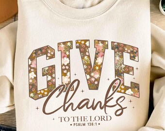 Comfort Colors fall Christian shirt, Give thanks to the Lord bible verse shirt, Religious gift for friend, Cute Christian fall shirt
