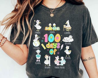 100 Days of School Goose Teacher Shirt, Cute Classroom Teacher Tee, Funny 100th Day Activities Top, Comfort Colors® School Shirt