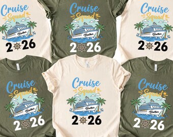 Custom Cruise Squad 2026 Shirt, Matching Family Vacation Tee, Cruise Group Shirt, Personalized Family Cruise Name Top