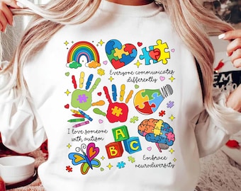 Everyone Communicates Differently Png, Autism Png, Autism Month png, Autism Mom Png, Autism shirt png, Speech Pathologist Png, Autism design