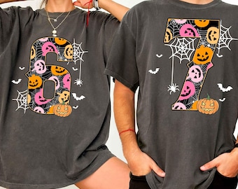 6 7 Shirts, Couples Halloween, Funny Matching Shirt, Trendy Tiktok Halloween Costume Shirt, 67 Trend, Six Seven Meme Pumpkin
