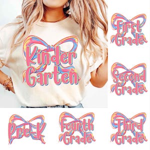 Preppy Back to School PNG Bundle, Teacher Coquette First Day of School Shirt Design, Girly Pink Bow Sublimation, Pre-k 1st/2nd/3rd/4th Grade