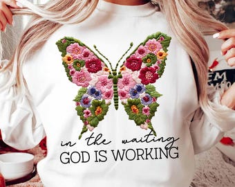 Floral Embroidery Butterfly Png, This mama prays png, Faux Embroidery Png, Floral Butterfly Png, Easter png, Mothers Day Png, Easter png