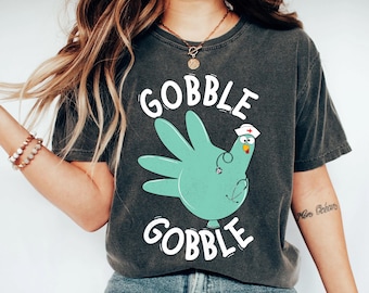 Guante de pavo para enfermera, Acción de Gracias (Png), Enfermera "Globlublu" (T-Png), Regalo de enfermera de Acción de Gracias, Enfermera divertida (Png)
