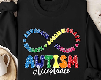 Autism Awareness PNG - Infinity Symbol Heart Design - Colorful Neurodiversity Sublimation File - Digital Download for DIY Shirts, Mugs,Gifts