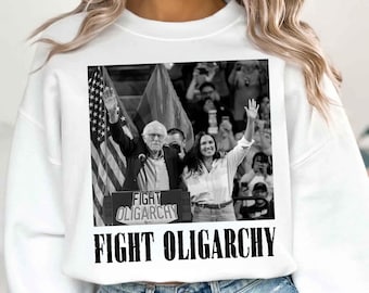 Bernie Sanders AOC Luchando contra la Oligarquía Gira Anti Trump PNG, Activismo Político PNG, Rabia contra la Máquina, Camiseta de Resistencia, Anti Trump