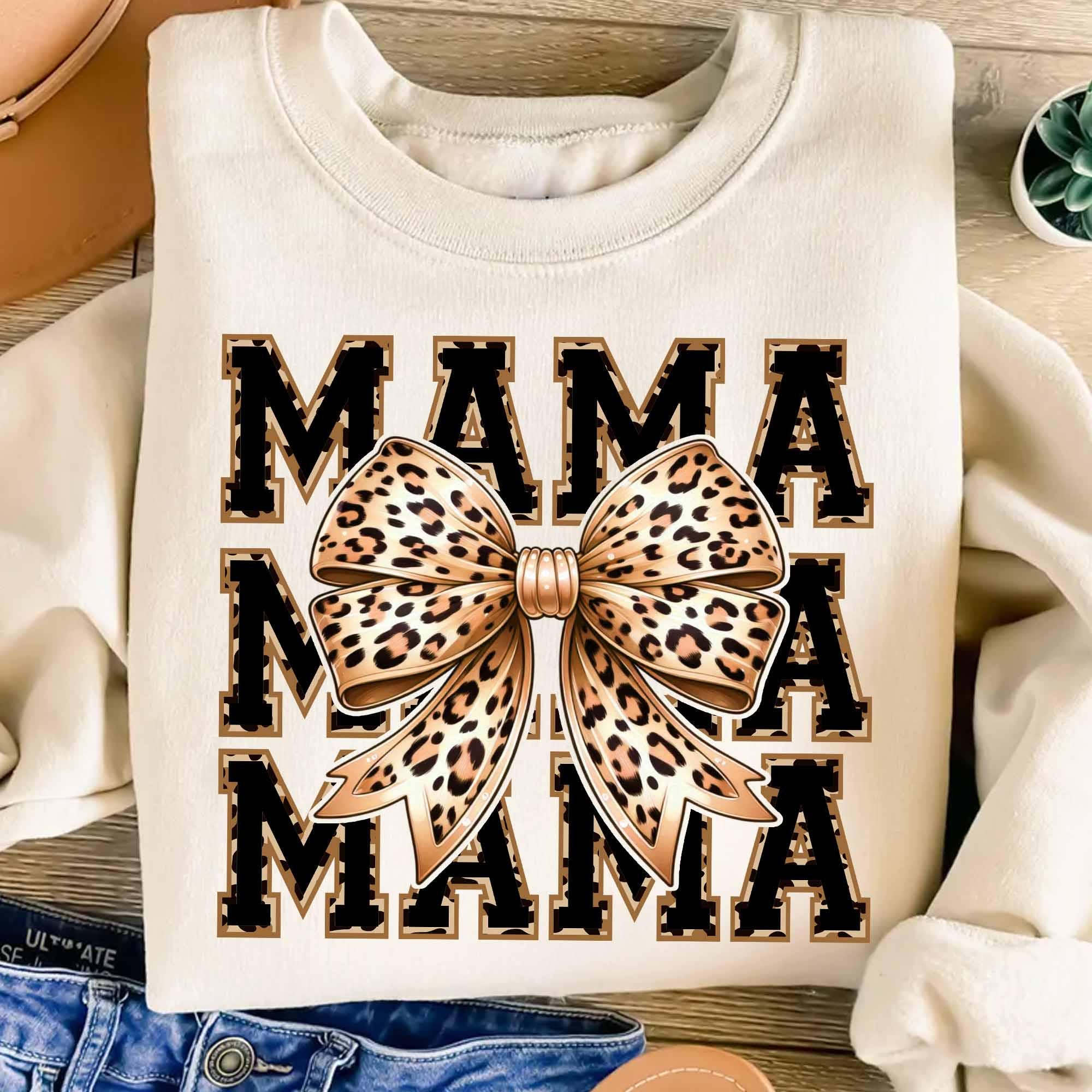 Leopard Print Mama Coquette PNG Digital Download, Cheetah Bow Mom Life ...
