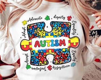 Autism Advocate Dignity Equality PNG, Autism Awareness Sublimation, Autism PNG, Autism Awareness PNG, Autism Awareness Month Png Sublimation