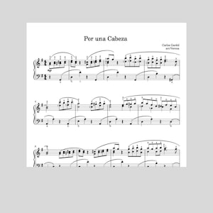 Por Una Cabeza sheet music | tango piano arrangement | sheet music with fingering