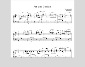 Por Una Cabeza - Gardel Tango Spartito per pianoforte con diteggiatura - Download digitale in PDF, MIDI e MP3