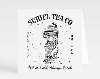 Suriel Tea Company Card, 12x12 Cm Eco-friendly Greeting Card, Matt Acotar Product. Birthda