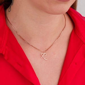 Dainty Gold Initial Necklace, Custom Letter Necklace, Personalized Initial Name Jewelry, Minimalist Letter Necklace, Christmas Gift for Mom